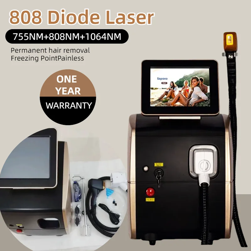 2024 Portable 808 3wave Diode Laser Permanent Hair Remove Fast Depilation Painfree Follicle Penetration Skin Rejuvenation Device