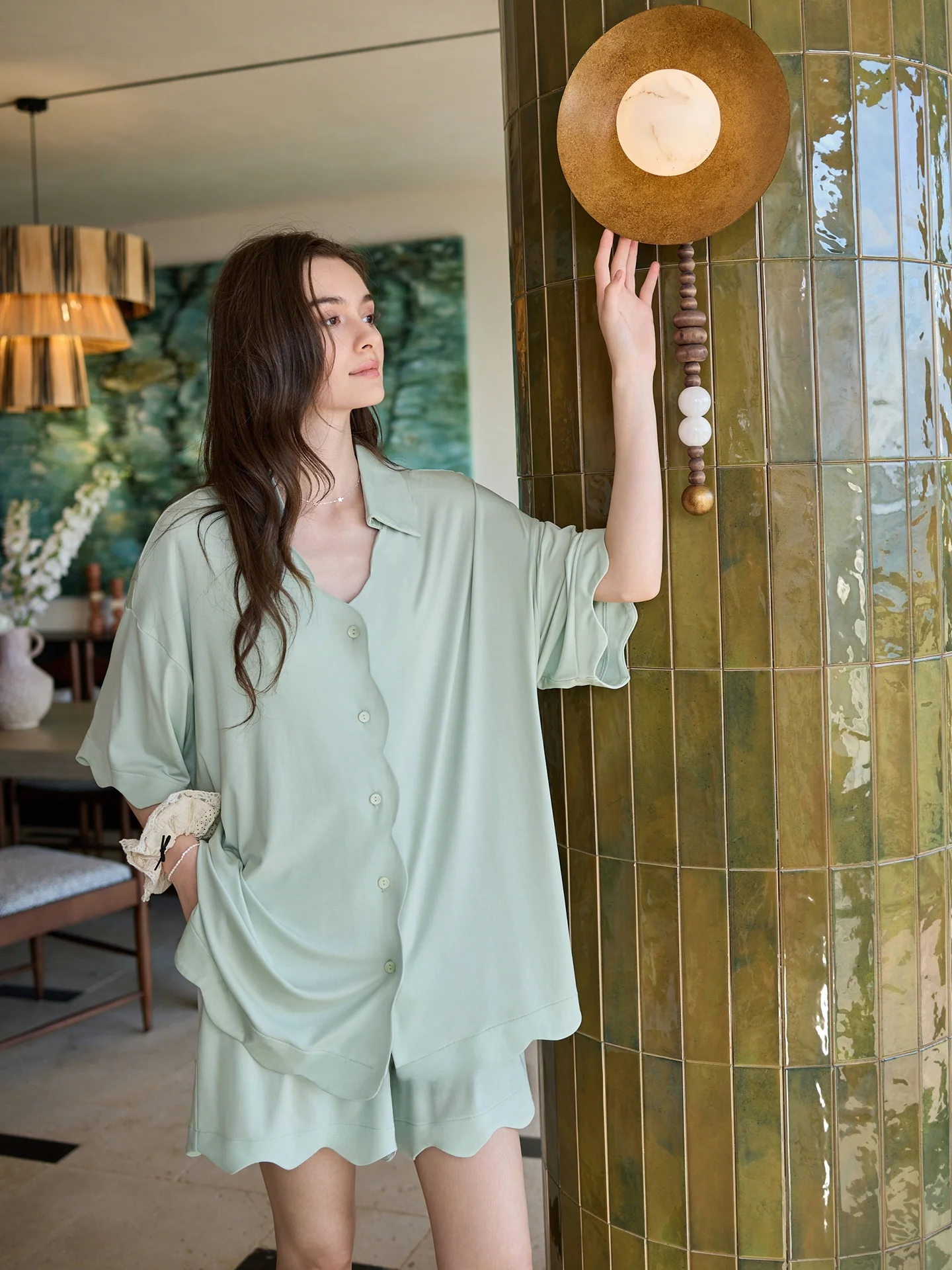 camison-de-algodon-modal-suave-para-mujer-ideal-para-el-verano-de-diseno-moderno-con-abertura-tipo-cardigan-manga-corta-ropa-para-el-hogar-con-un-delicado-estampado-de-luna-y-flores-de-loto
