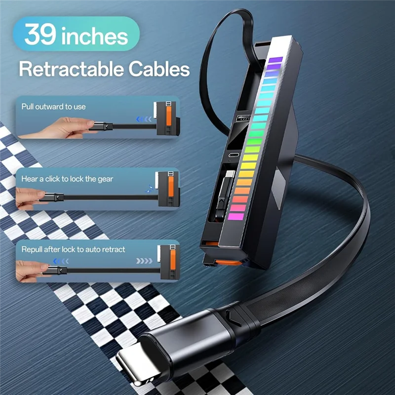 

Efficient USB Hub Multi Ports Docking Station RGB Light For Tesla Model Y Juniper Model 3 Highland 2025 Retractable Cable Charge