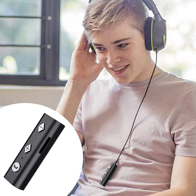 ไร้สายบลูทูธแจ็คเครื่องรับสัญญาณบลูทูธ 5.0 ตัวรับสัญญาณ 3.5 มม.อะแดปเตอร์AUXสําหรับหูฟังลําโพงเพลงรถ