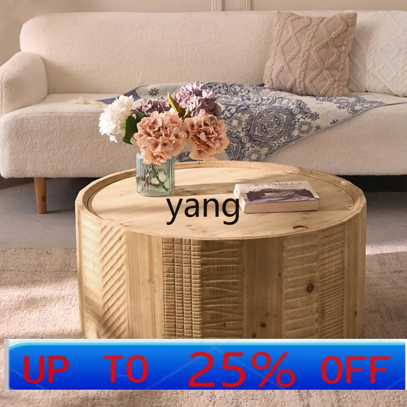 LMM solid wood storage coffee table removable home bed and breakfast living room sofa front table