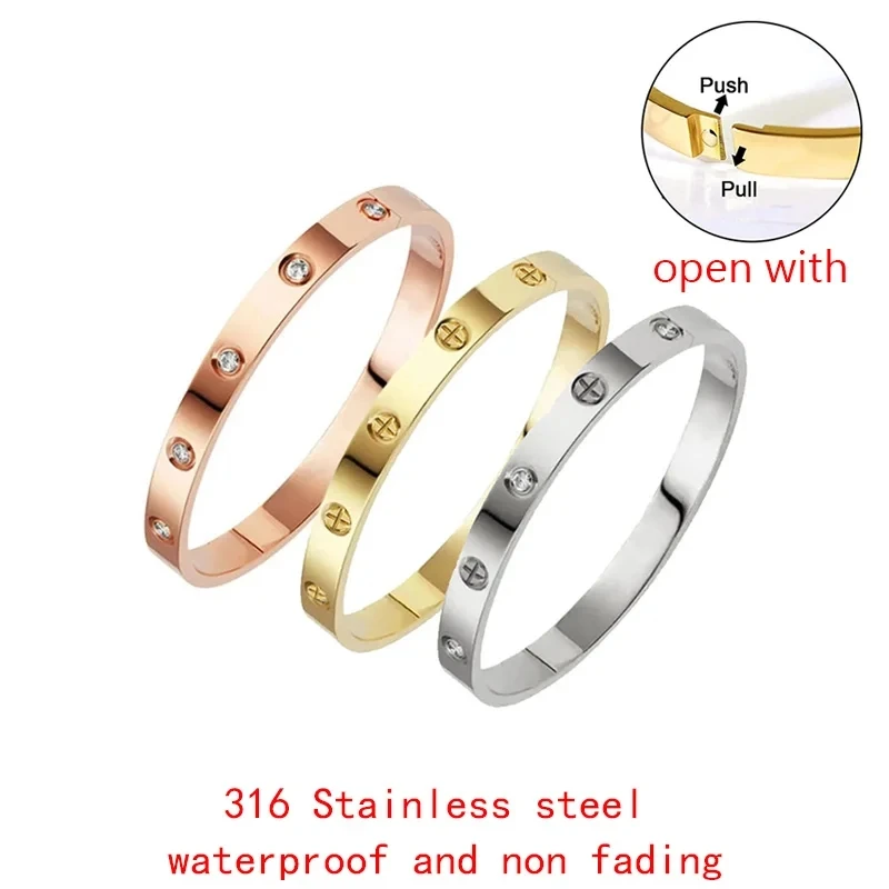 Men's Fashion Bracelet Stainless Steel Cross Nail Position Bracelet Titanium Steel Bracelet Gold Light Luxury Ins