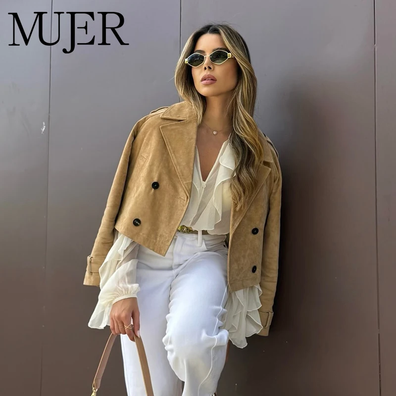 

MUJER женский плащ из искусственной кожи, укороченные куртки-бомберы для женщин, зимнее пальто с длинными рукавами, женская ветровка, верхняя одежда