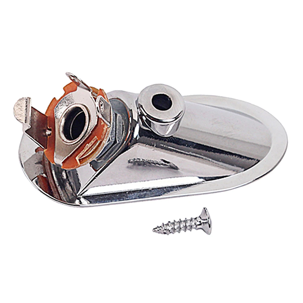 

Dual Guitar Jack Plug Socket Boat Style Guitar Pickup Output Input Jack Plug for Electric Guitar Bass (Silver)