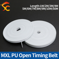 ONEFIRE MXL Open Synchronous belt Width 6mm Pitch 2.032mm MXL timing belt polyurethane with steel PU MXL Belt pulley