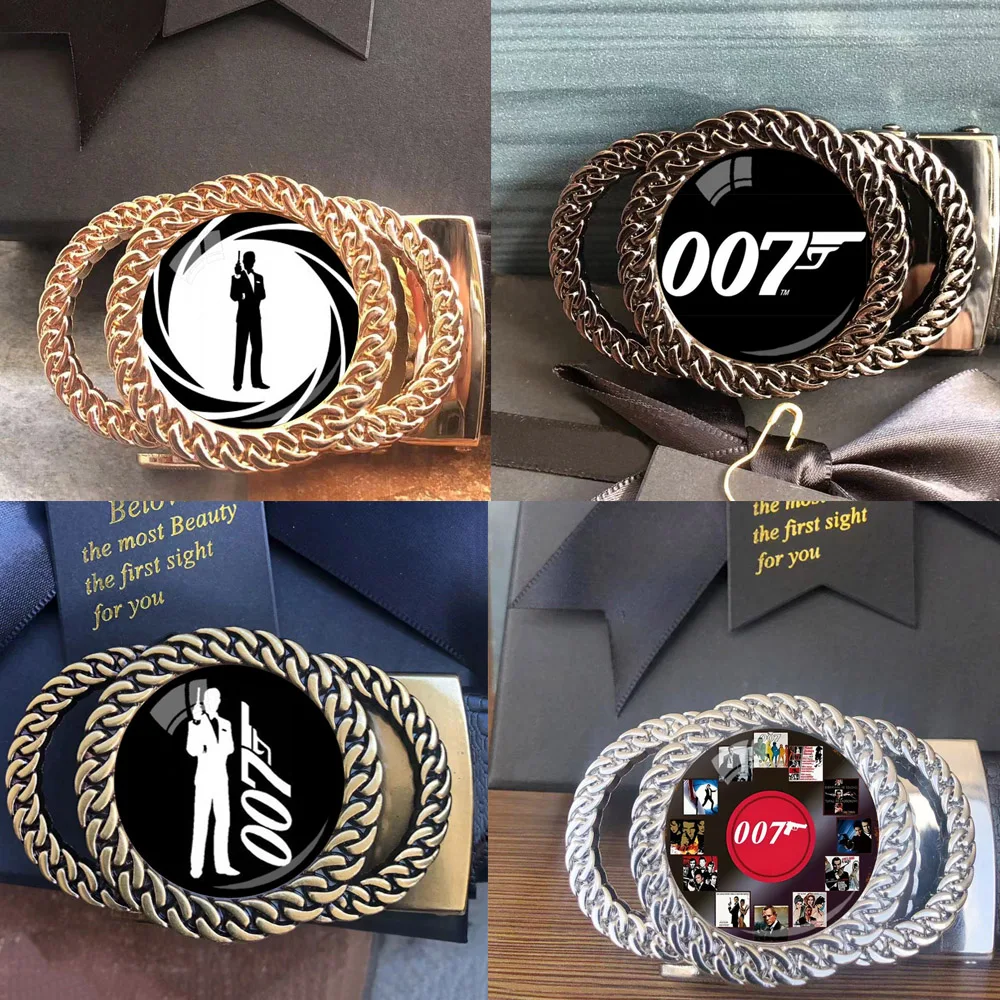 Movie themed 007 men's ratchet belt buckle automatic belt buckle perfect accessory for movie enthusiasts best gift for boyfrien