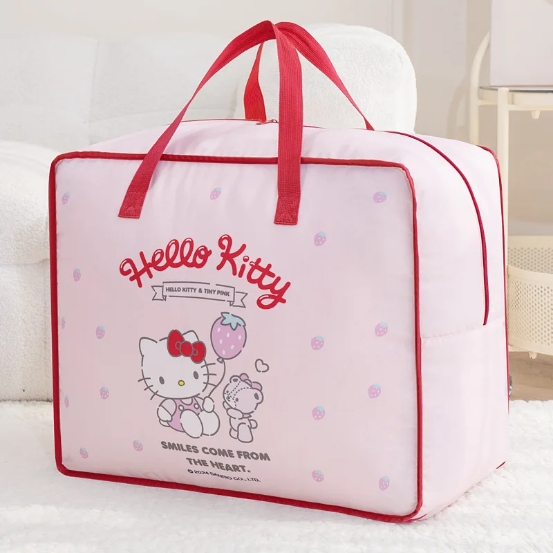

Сумка для хранения одеял Hello Kitty, большая вместимость Sanrio Kuromi, детские ручные пододеяльники с героями мультфильмов для детского сада, сумки для переезда