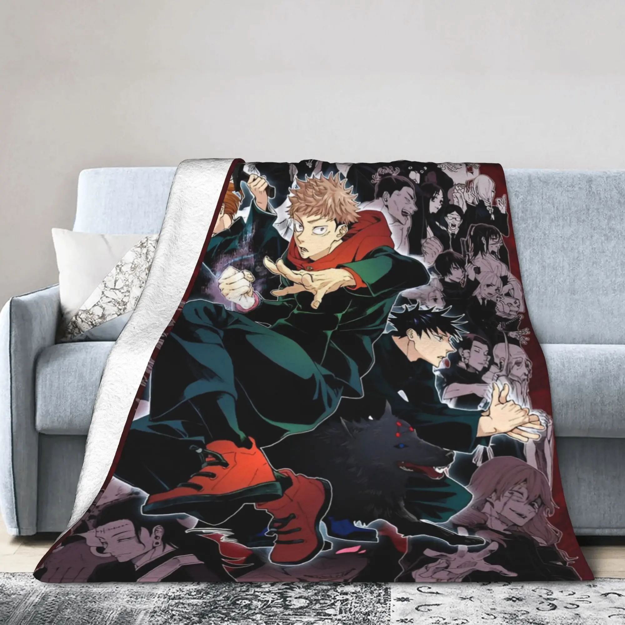 Anime Manga Jujutsus Kaisens Fleece Throw Blankets  Blankets for Home Travel Ultra-Soft Plush Thin Quilt,