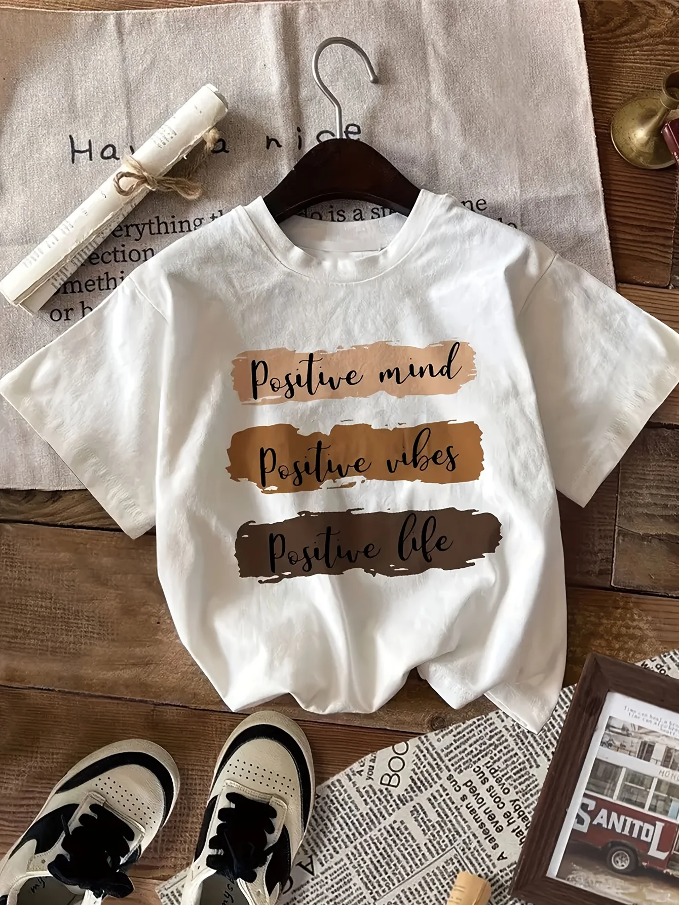 Women's Casual Crew Neck Graphic T-Shirt with Inspirational Letter Print Spring/Summer Top Tee Women's Short Sleeve Shirt