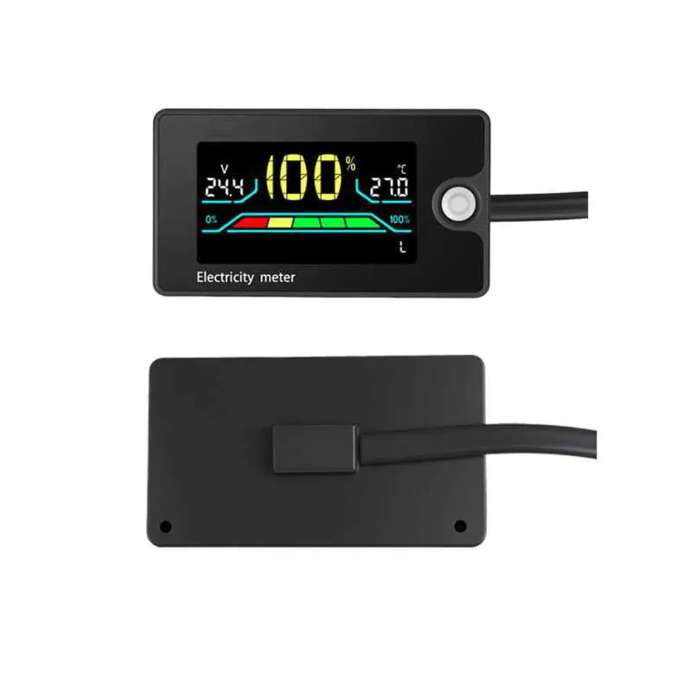 Monitor de bateria para golfe para carrinho com grande display lcd medidor de capacidade de temperatura de tensão compatível com carro rv