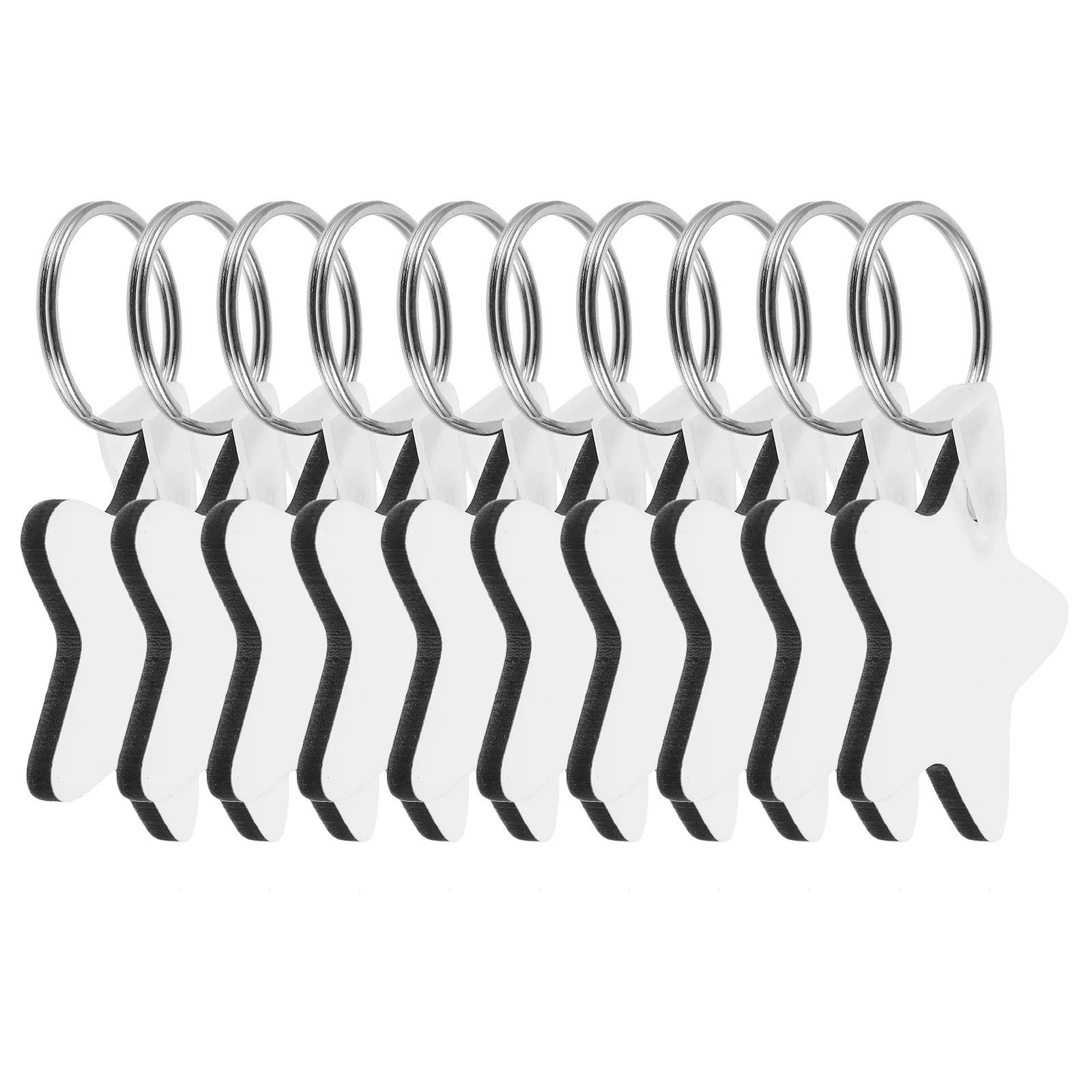 10 Pcs Blank Heat Transfer Key Chain White Out Tape Sublimation Keychain Pendant Keychains Blanks