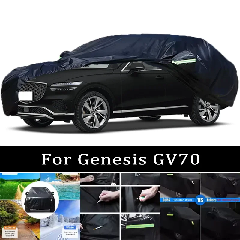 

Car Cover For Genesis GV70 - Outdoor Full Body Protection Waterproof Dustproof Heat-Resistant All-Season Use Car Accessories