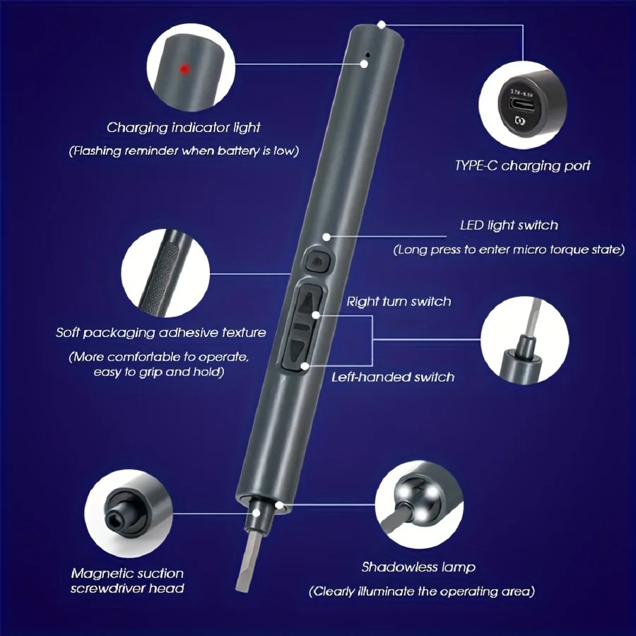 طقم مفك براغي كهربائي دقيق 28 في 1 مع 24 لقمة مفك مغناطيسي أدوات إصلاح كهربائية لكاميرا ساعة iPhone PC #2