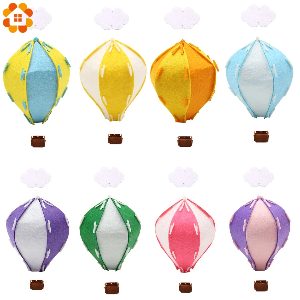 1Set DIY Colorful Non-woven Hot Air Balloon Lantern Garland For Home Wedding Birthday Party Decor Kids Room Hanging Supplies