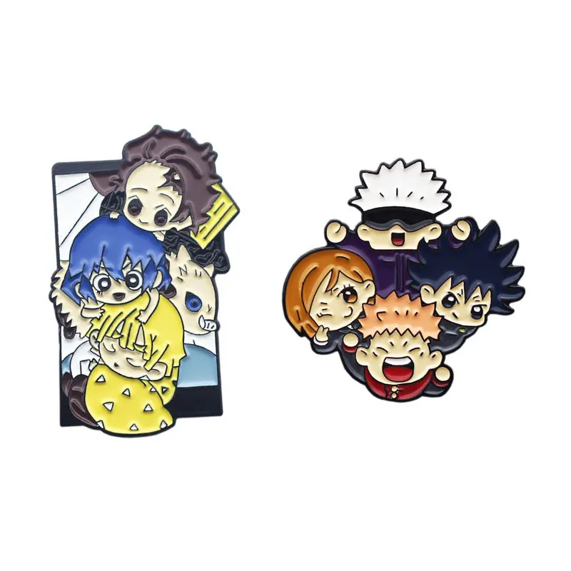 Demon Slayer And Jujutsu Kaisen Enamel Pins Badges Lapel pins Brooches Women Men Jewelry Accessories For Gifts