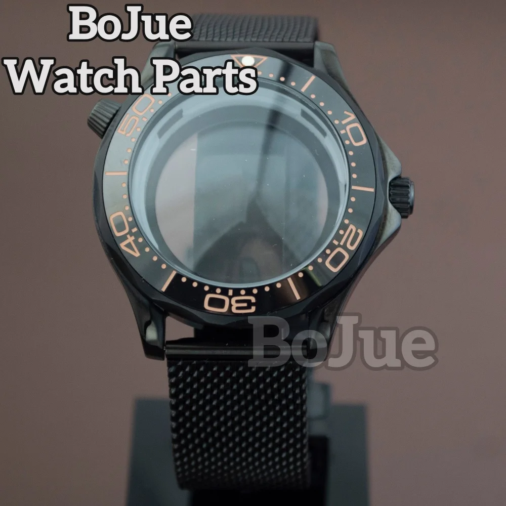 

Black 41mm Nh35 Watch Case 316L Stainless Mesh Bracelet for Seamaster NH35 NH36 Movement 31mm Dial Waterproof Watch Accessories