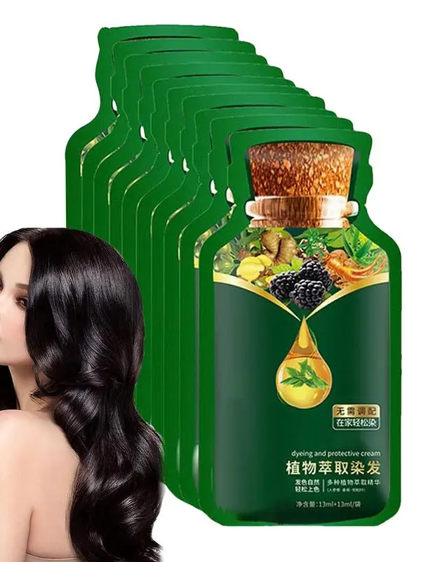 Natural Plant Herbal Hair Dye Shampoo 5 Minutes Change Hair Color Non-irritating Repairs Gray White Hair Care Products Women Men