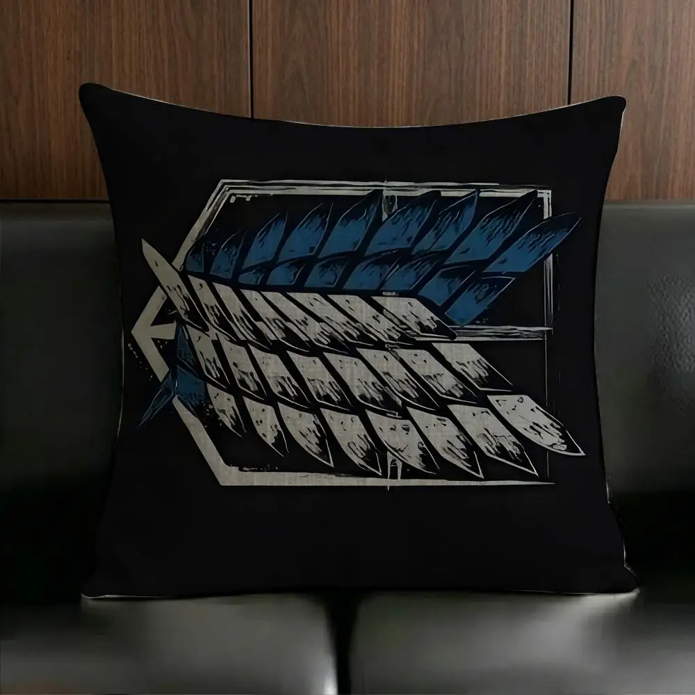 Anime Poster A-Attack on T-TitS Cushion Cover Anti-dustmite Pillowcase Invisible zipper silky short plush Sofa cushion cover