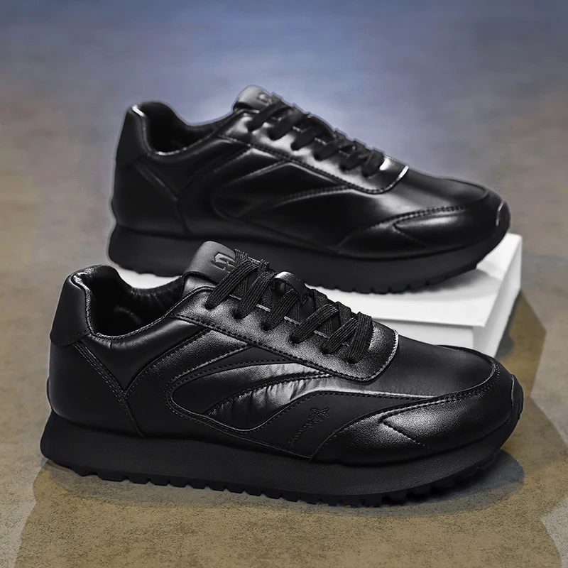 

Trendy Men Shoes All Seasons Leather Casual Sneakers Korean Style Fashion Running Shoes Non-slip Wear-resistant Mens Sports Shoe