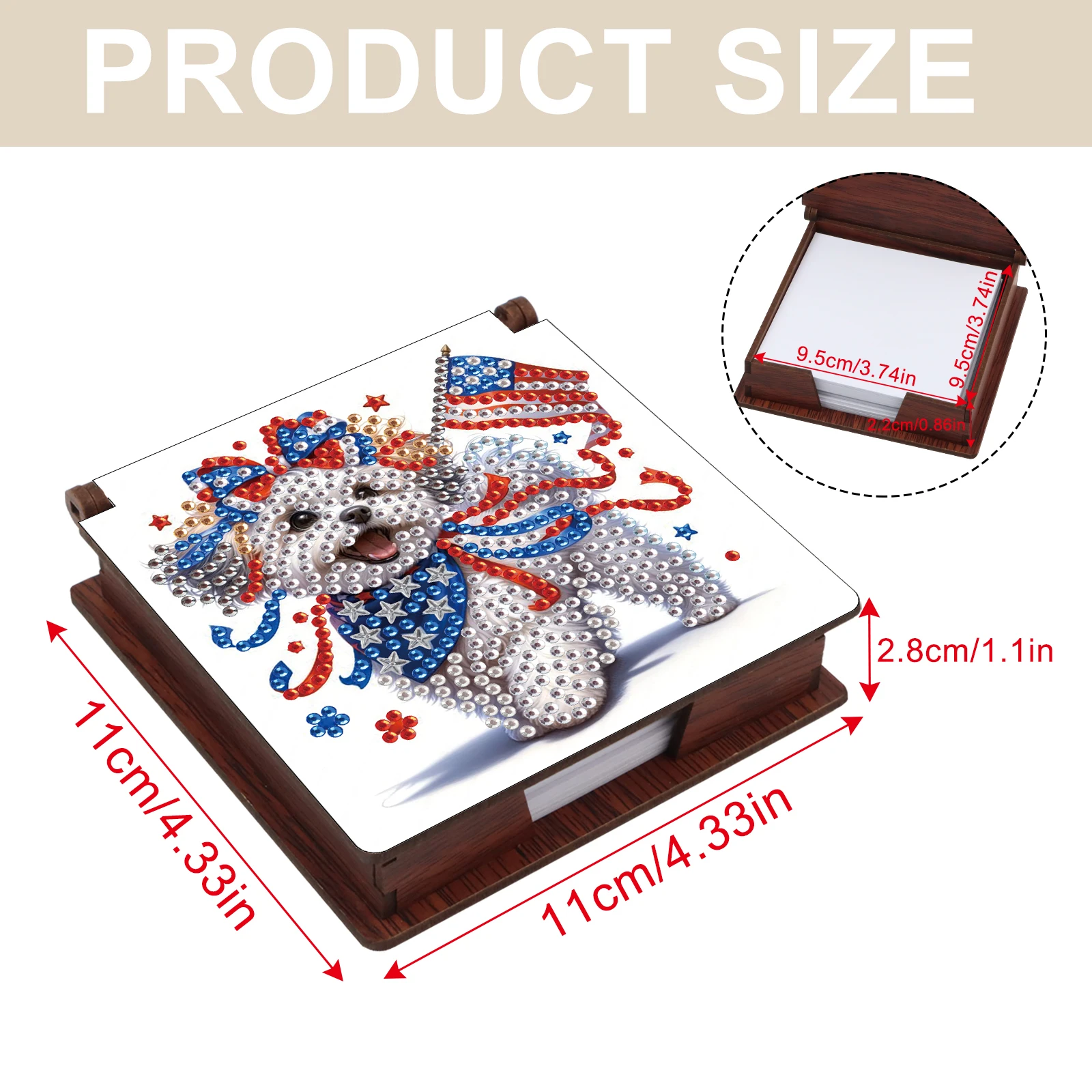 1Pc Diamond Painting Kits Note Box Cute Theme Sticky Note Organizer Sticky Note Set Sticky Note Storage Tools  with Note