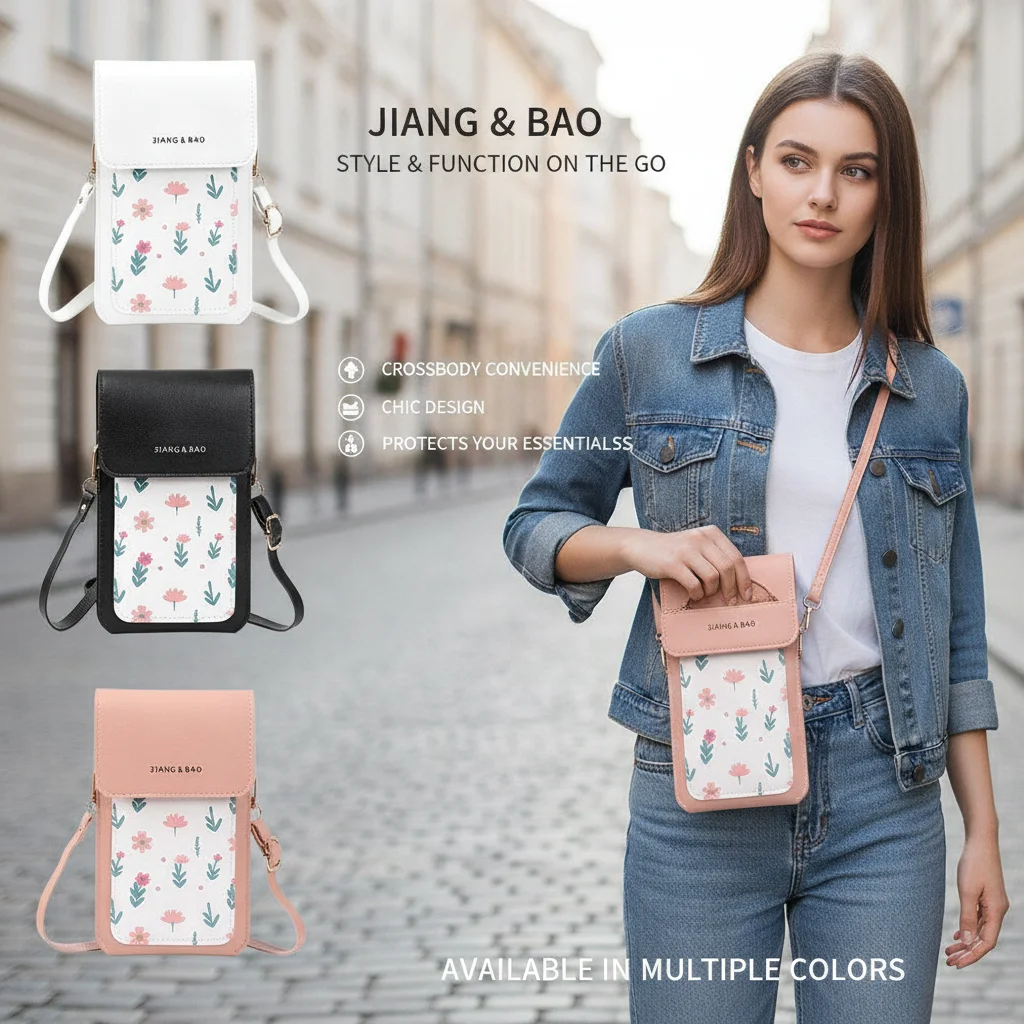 Compact Mini Touchscreen Phone Bag for Girls Crossbody Shoulder Backpack with Charging Port Printed Women's Small Bag