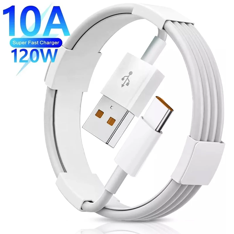 10A USB A to Type-C Cable 120W Super Fast Charging For iPhone Samsung Xiaomi Tablet iPad Universal USB C Quick Charger Data Cord