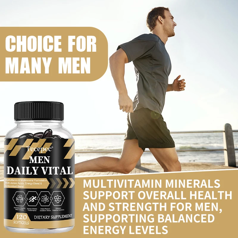 Men's Daily Multivitamin & Mineral Supplement, 22 Essential Nutrients, Supports Energy, Stamina, Immune, Brain & Muscle Health