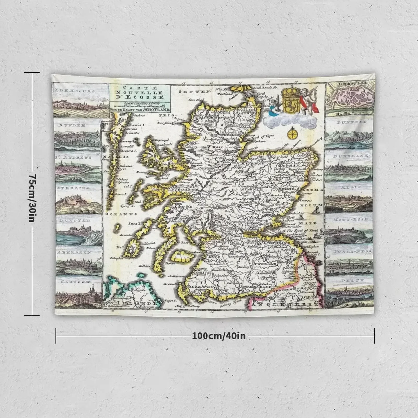 Map of Scotland - Geographicus Ecosse ratelband - 1747 Tapestry Decoration Aesthetic Home Supplies Tapestry