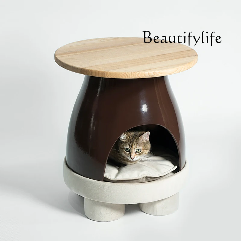 Nordic minimalist round edge few creative cat nest people pet share modern furniture pet nest corner few