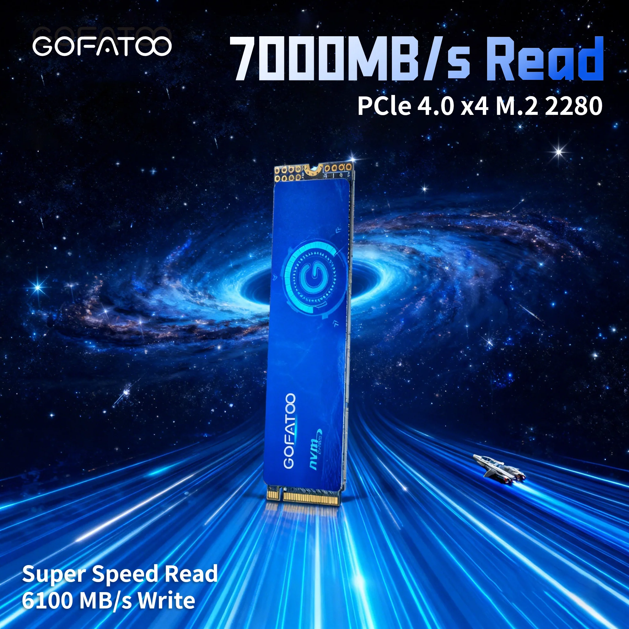 GOFATOO 7000MB/s PCIe 4.0 x4 M2 NVMe SSD 2280 Internal Solid State Drive 512GB 1TB 2TB Fast Storage for PC Laptop Gaming Console view 2