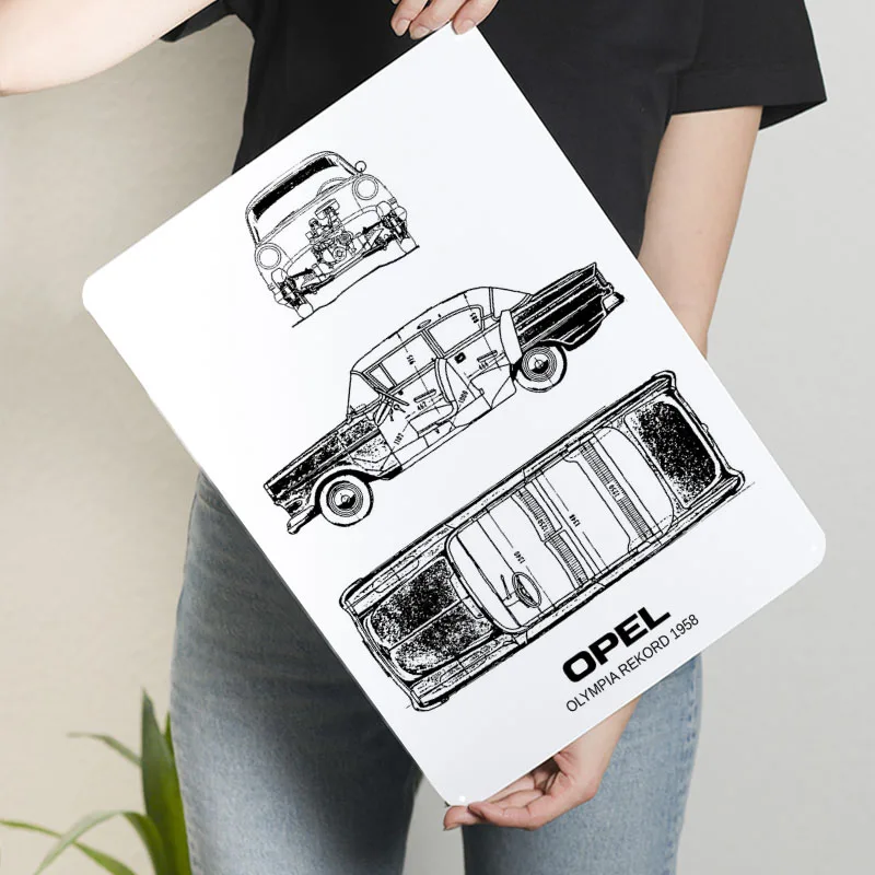 BNW أوبل أولمبيا ريكورد 19 تسجيل سيارة المشارك الديكور غرفة نوم مخصص معدن القصدير علامات لجدار الفن الديكور القهوة بار الرجعية #3