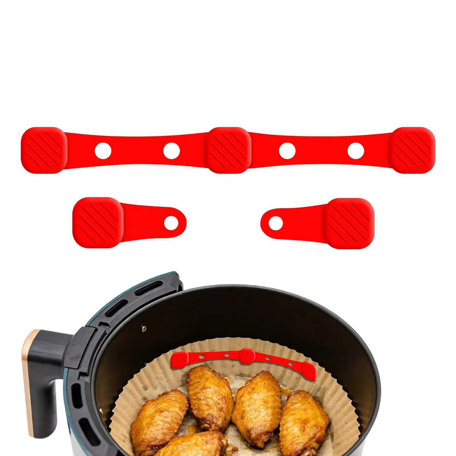 Magnetische Silikon-Clips für Heißluftfritteusen, wiederverwendbare Backpapierhalter, rutschfeste Befestigungsmagnete zum Backen, Kochen, für Küche und Haushalt