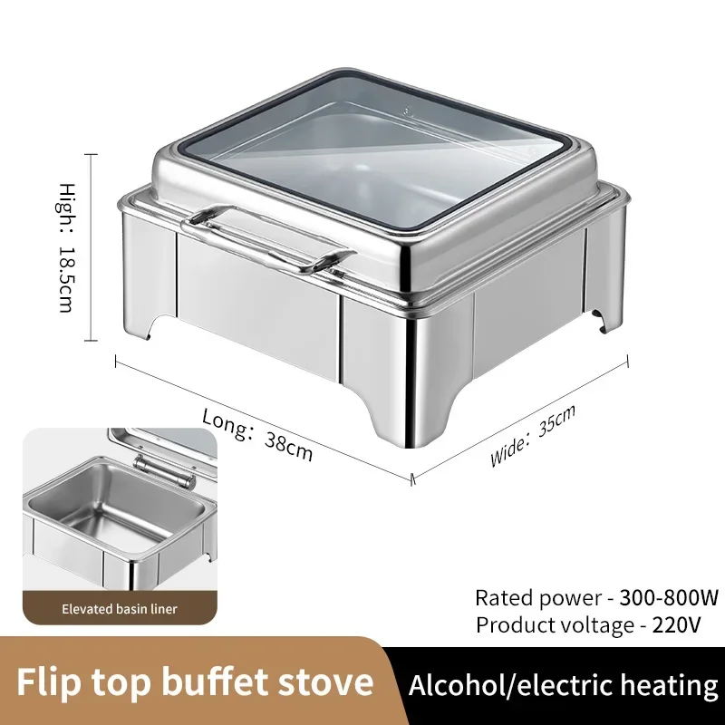 New all-glass window commercial stainless steel hotel restaurant buffet catering equipment 6L