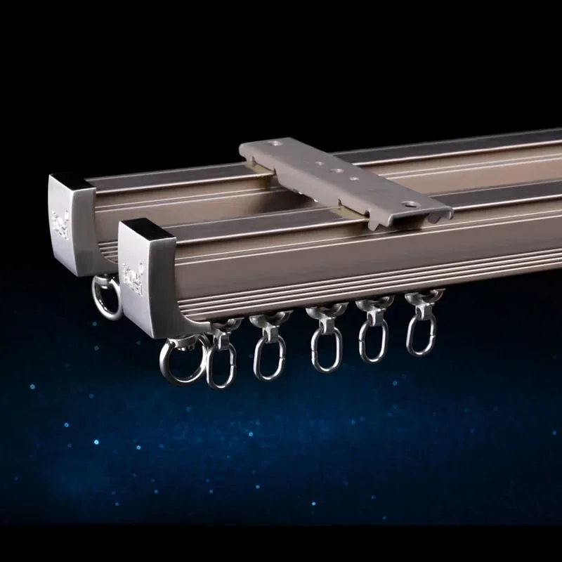 Aluminium Legierung Stille Vorhang Track Vorhang Stange Decke Seite Installation Einzel Durable Triple Vorhangs Zubehör Angepass
