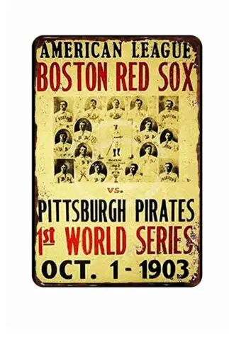 1st Wolrd Series Boston red Sox 1903 Baseball Art  All Metal Tin Sign  8 x 12