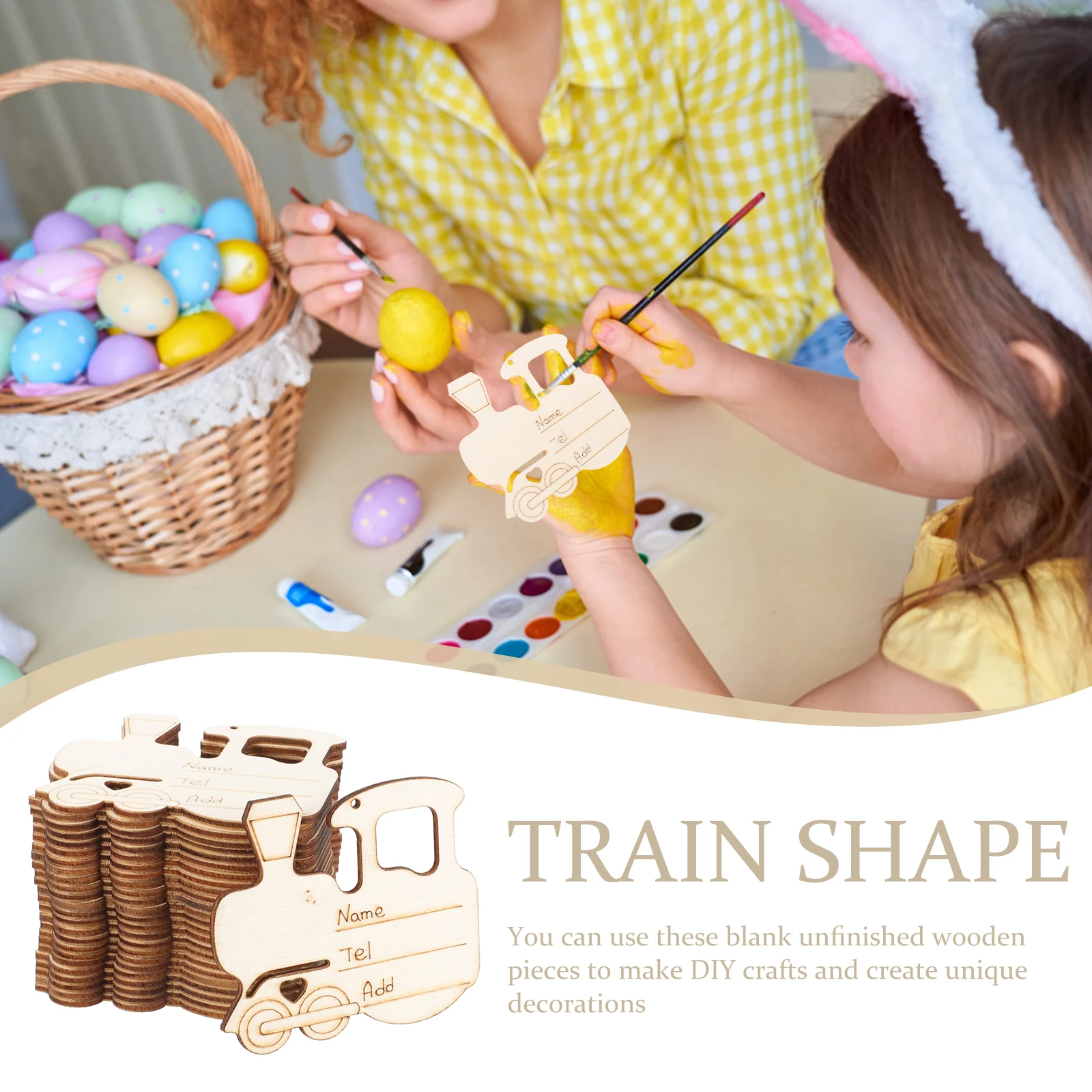 

25 Pcs Wooden Pendant Train Ornament Hanging Ornaments Craft Tags Shaped Crafts