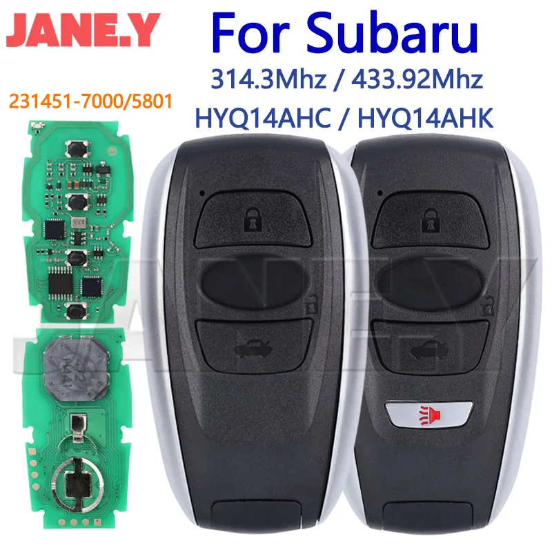 Car Remote Control Key for Subaru Legacy Outback BRZ XV Crosstrek Forester STI Impreza HYQ14AHK HYQ14AHC 7000/5801 ID4D/8A Chip