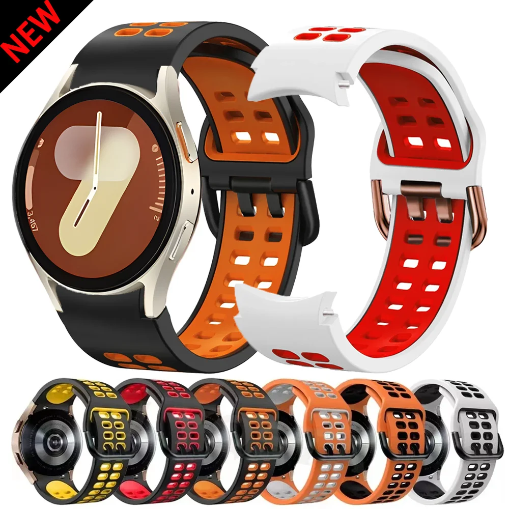 No Gap Silicone Strap for Samsung Galaxy Watch 7/6/5/4 44mm 40mm 5 Pro Sport Bracelet Wristband Watch 6 4 Classic 47mm 43mm Band