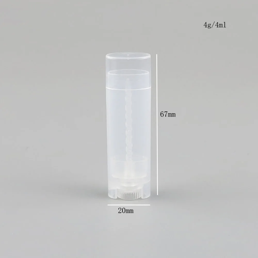 100 x 4g 4ml Mini Oval DIY Empty PP Lipstick tubes outdorr lip Balm Cosmetic packaging Case