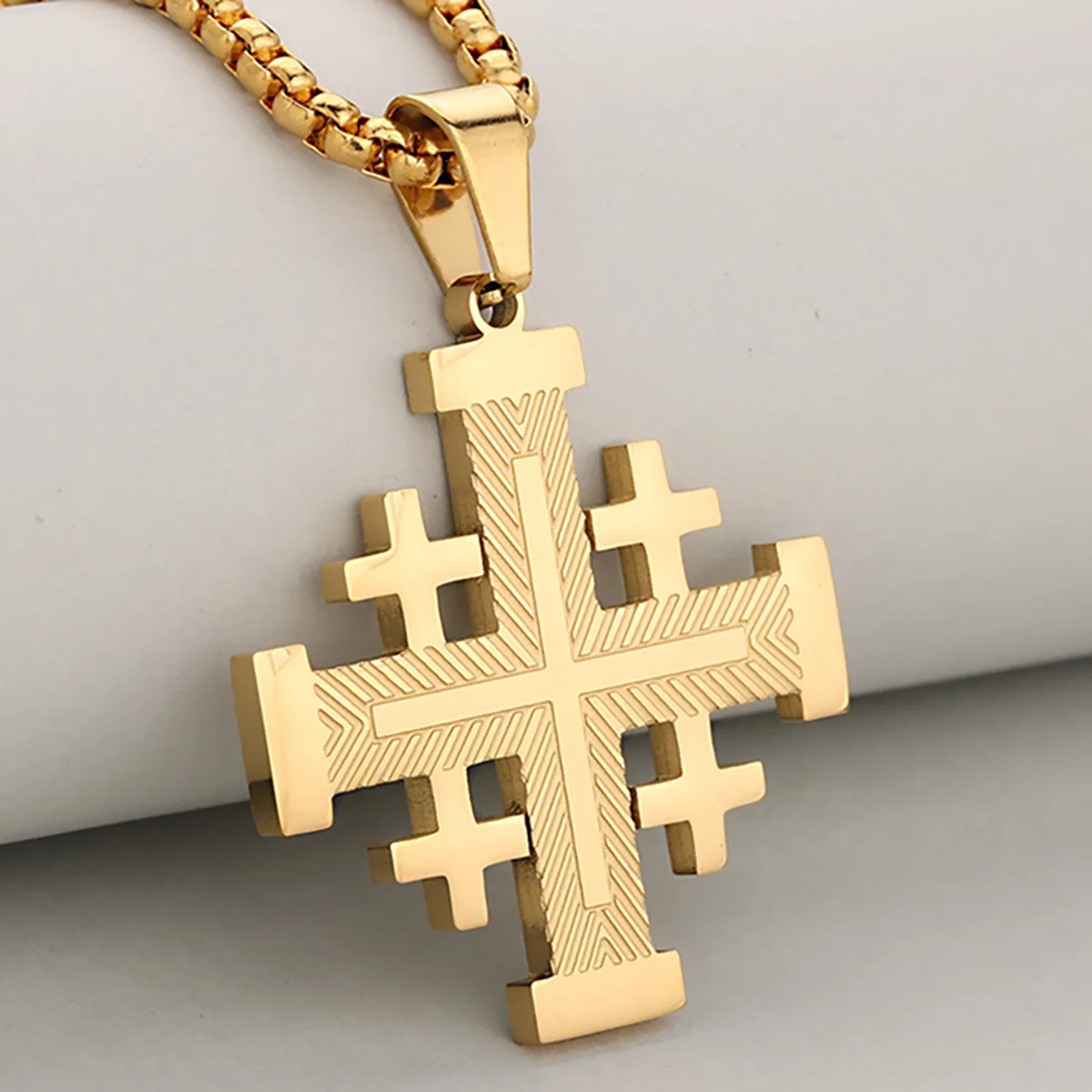 

Fashion Gift Hip-Hop Personality Stainless Steel Smooth Cross Pendant Religious Necklace Jewelry for Men