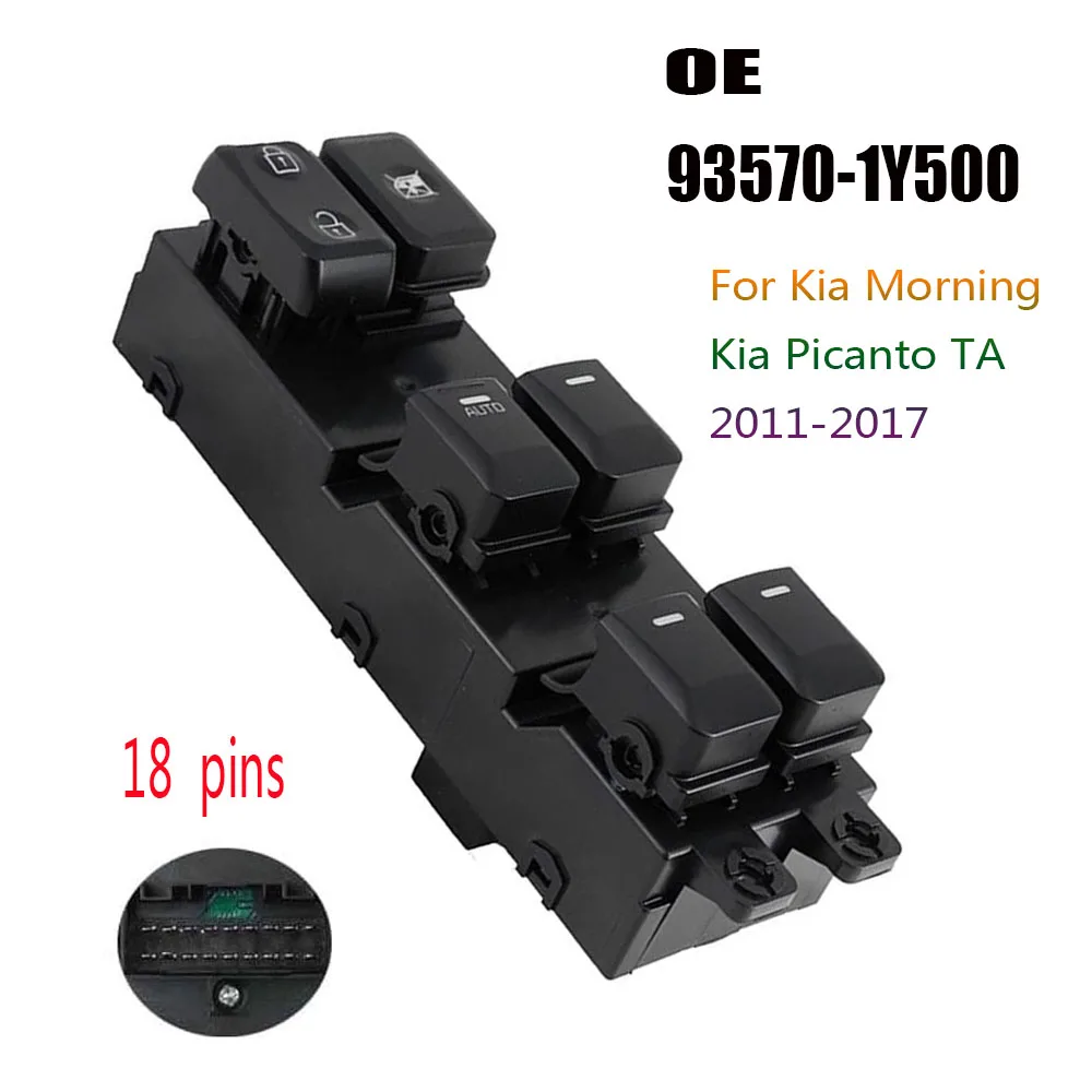 Electric Power Window Switch Control Lifter Adjust Button Parts For Kia Morning Picanto TA 2011-2017 Car Accessories 93570-1Y500