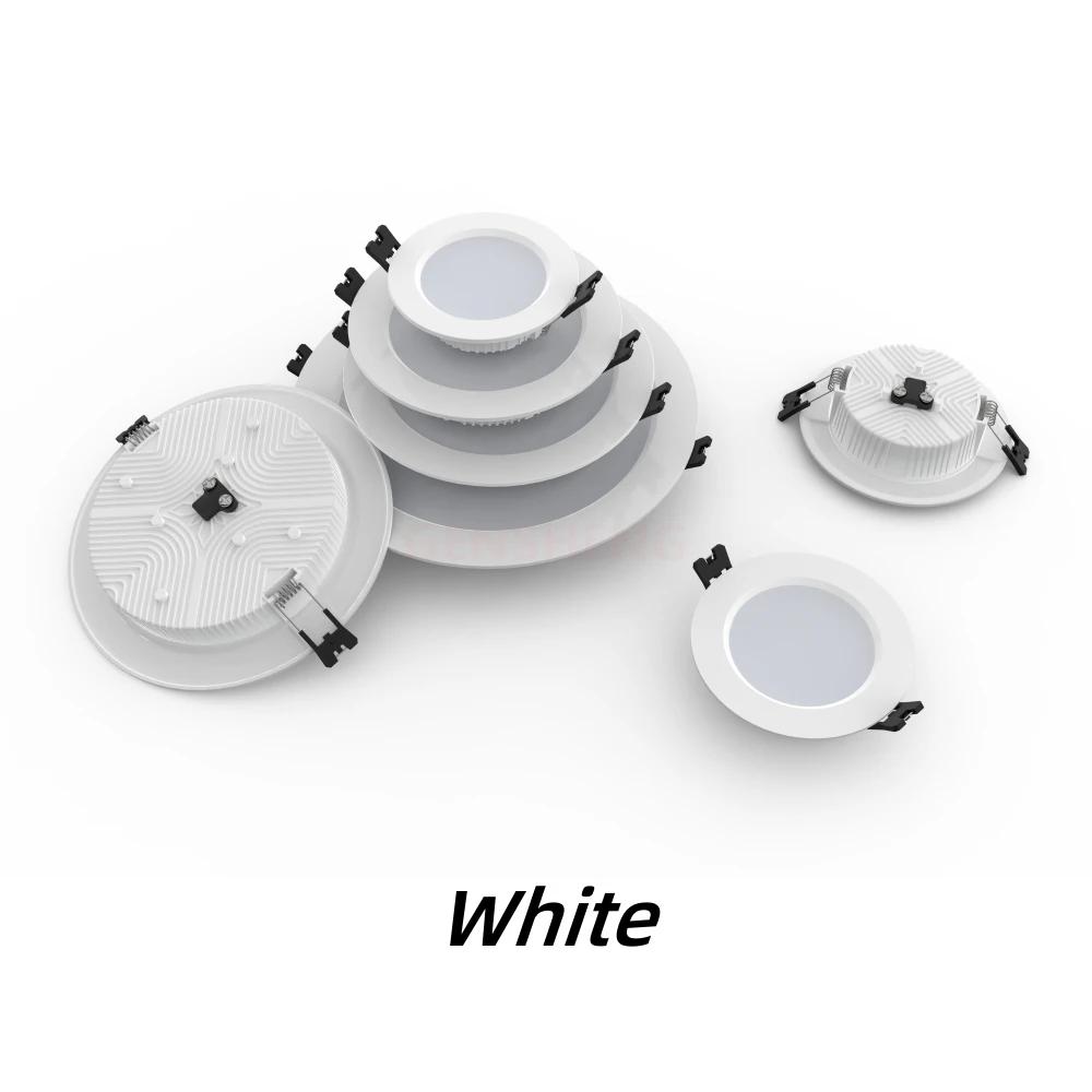 Lámparas de techo LED empotradas, luz descendente regulable en blanco y negro, 5W, 12W, 18W, 24W, iluminación interior, Panel de luz integrado,