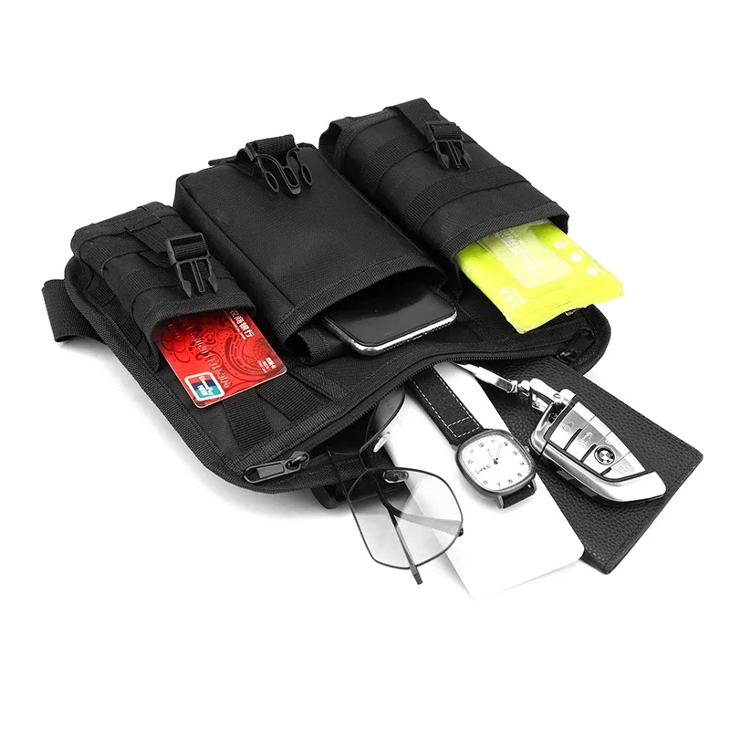 عاكس تصميم الصدر تلاعب حقيبة مقاومة للاهتراء التكتيكية سترة حقيبة جيوب متعددة الطلاب حقيبة صدر للرجال الهيب هوب الشارع الشهير Back2026 #6