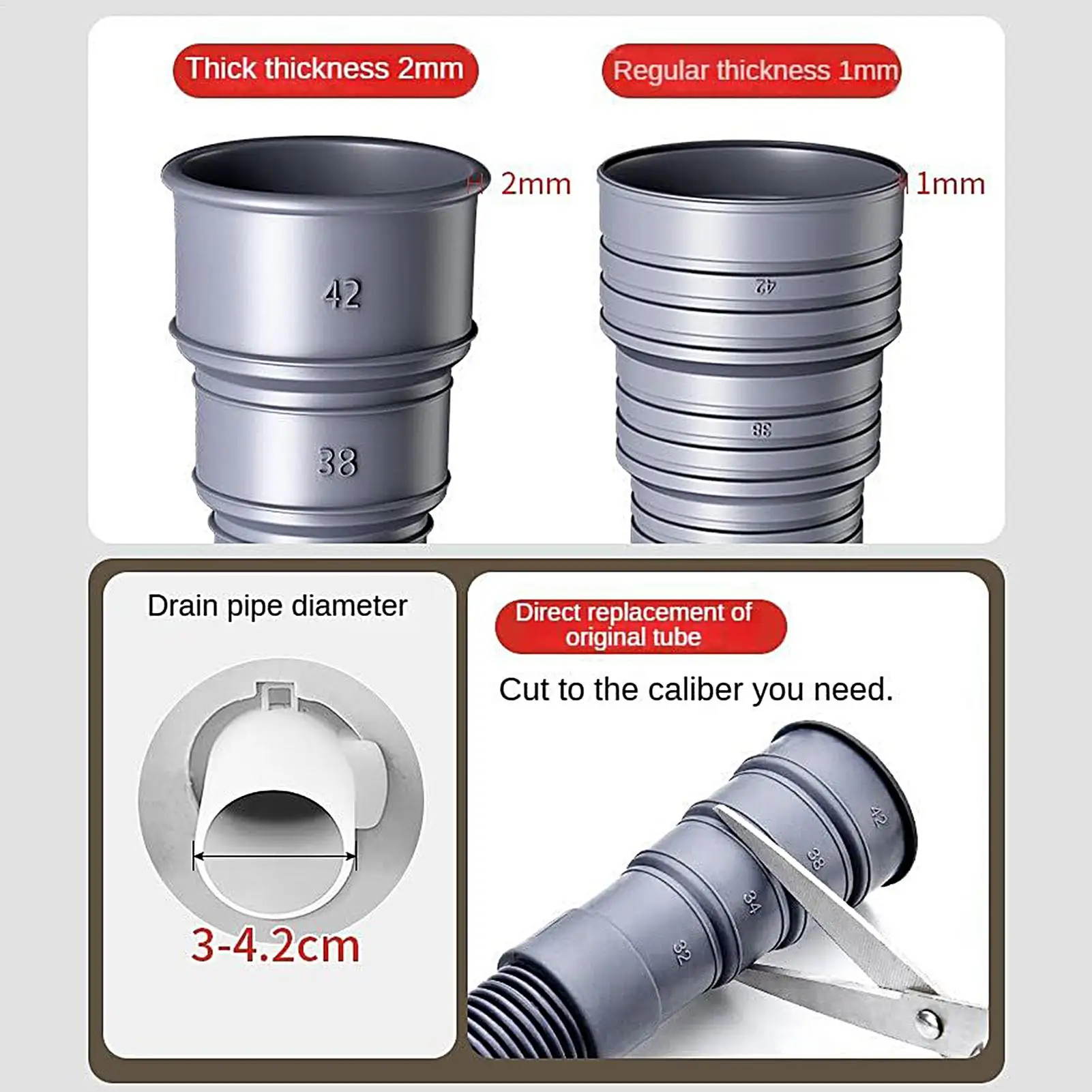 3/4/ 5 متر قافلة أنابيب الصرف الصحي عدة طوي RV مقطورة خرطوم الصرف الصحي مع محول قابل للتعديل ومشبك مانعة للتسرب RV خرطوم Rv اكسسوارات #5