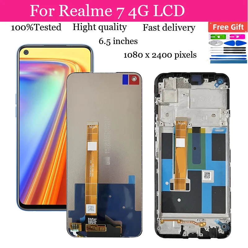 For Realme 7 4G RMX2151 LCD Display Touch Screen Replacement Digitizer Assembly