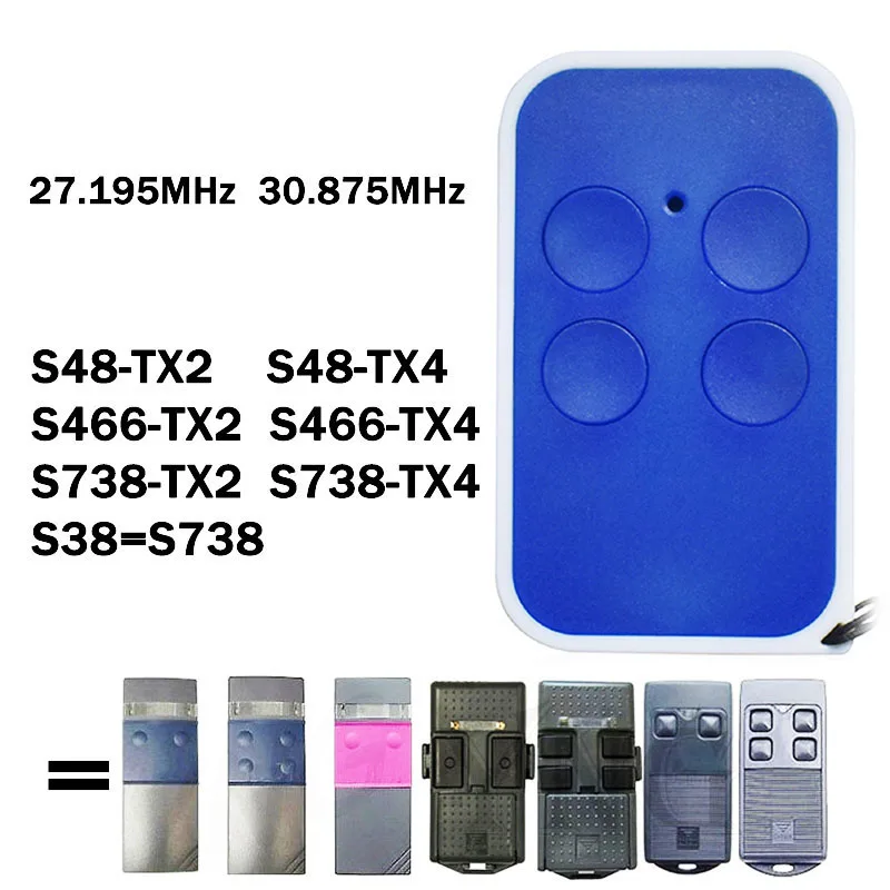 Pour CARDIN S466 TX2 TX4 S738 TX2 TX4 S48 TX2 TX4 S38=S738 Télécommande de portail Ouvre-porte de garage 27,195MHz 30,875MHz Code fixe