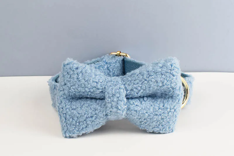 Teddy-Samt-Hundehalsband und Leinen-Set für Hunde, individuell graviertes Namensschild, Haustierbedarf, Hundeleine Teddy05 – Detail 3
