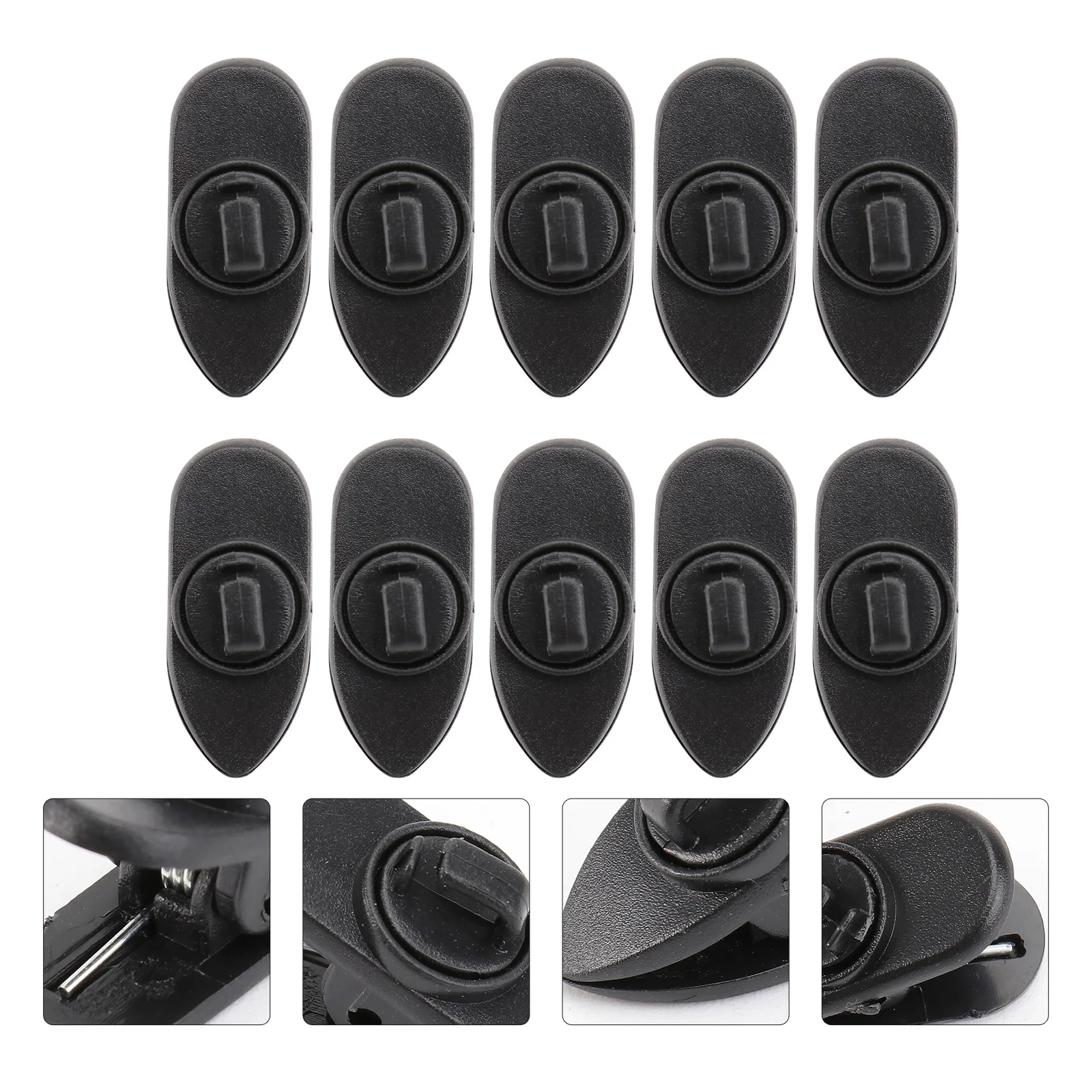 10 Pcs Anti-Winding Clip Wire Cable Clamp Headphone Line Nip Holder Electric Black