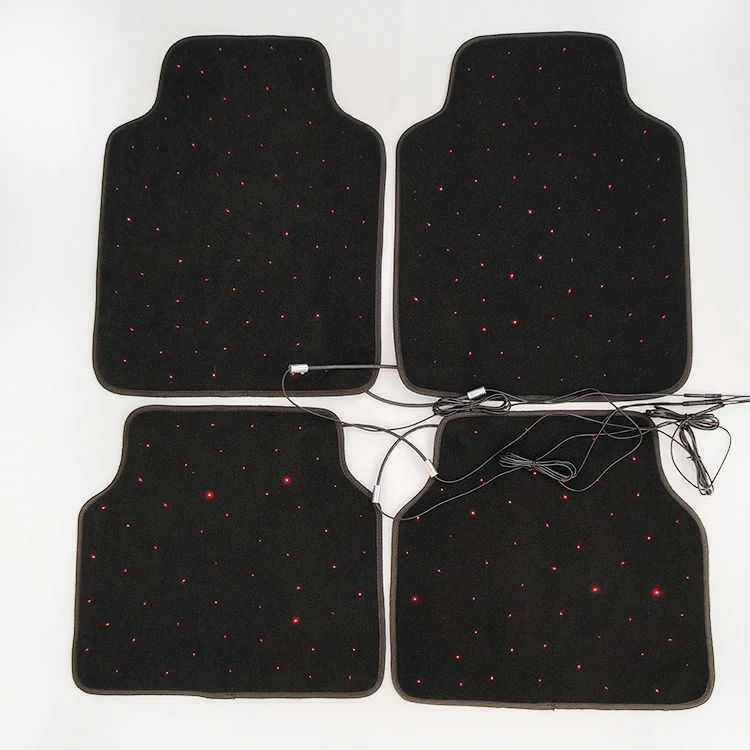 

Universal car mats 4 pieces luminescence Starry sky Fiber optic car floor mats car interior