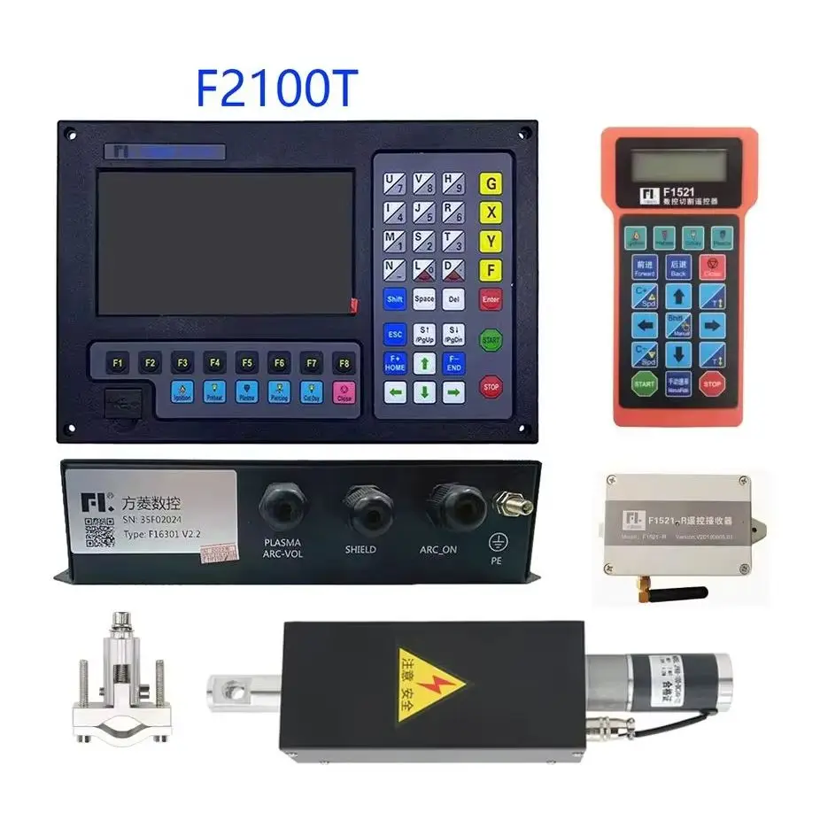 New F2100t V5.0 Plasma Controller Cnc 2 Axis Plasma Flame Cutting Machine Control System + Thc Lifter Jykb-100-dc24v+f1521